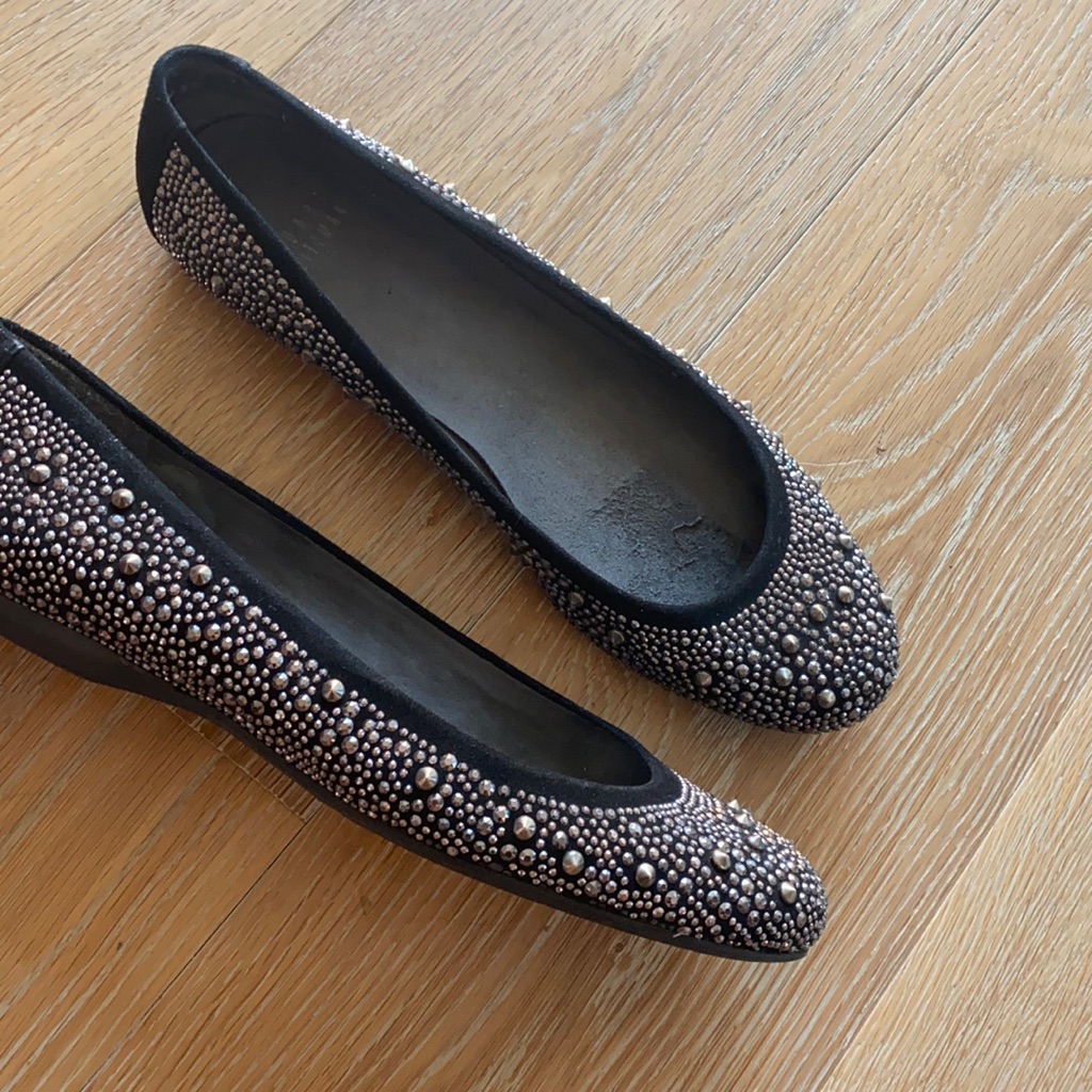 Stuart Weitzman Studded Ballet Flat Shoes 7.5